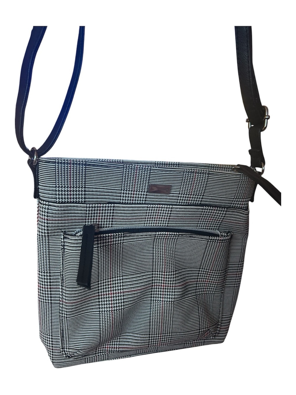 Savannah Black Plaid Crossbody Wallet Purse Adjustable Strap